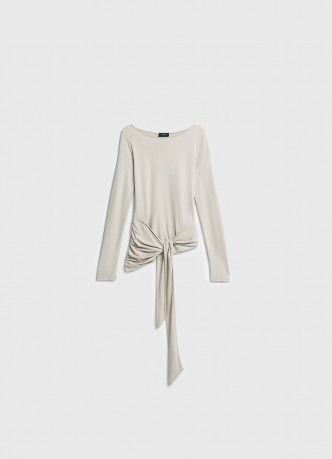 Лонгслив с завязками на поясе