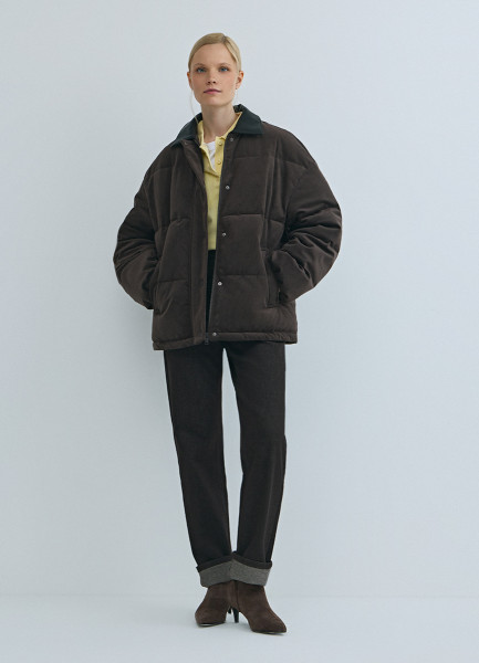 

Утеплённая куртка из вельвета, Коричневый