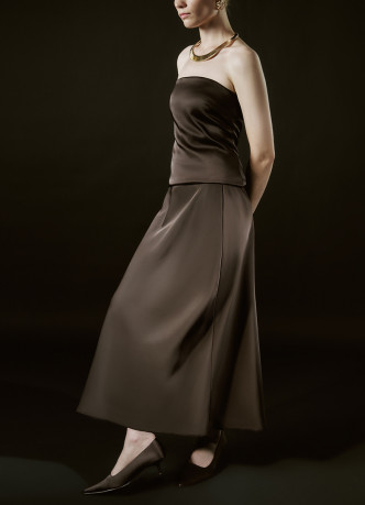 Сатиновая юбка А-силуэта