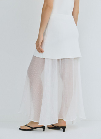 Двуслойная юбка с полупрозрачным подолом
