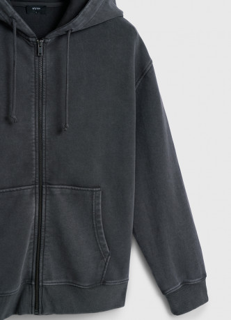 Толстовка на молнии с эффектом стирки