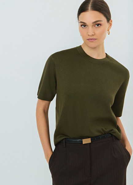 

Базовый джемпер с коротким рукавом, Зеленый