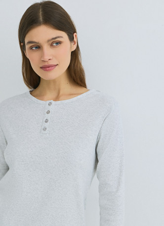 Пижамный лонгслив в рубчик