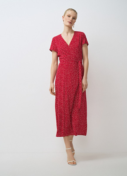 Платье на запах из вискозы, Красный O`Stin LR4672O02-14 - фото 2