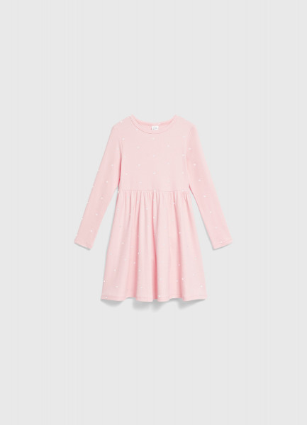 

Трикотажное платье c принтом для девочек, Розовый