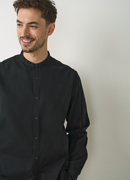 Рубашка с воротником-стойкой, Черный O`Stin MS4681O02-99, размер 54-56 - фото 4