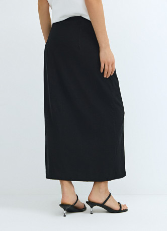 Льняная юбка миди с запахом