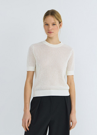 Ажурный джемпер с коротким рукавом