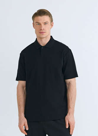 Поло из текстурной хлопковой ткани