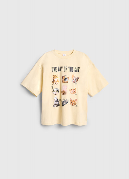 Футболка с принтом для девочек, Желтый