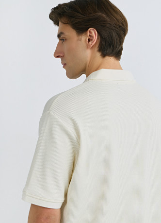 Поло из текстурной хлопковой ткани