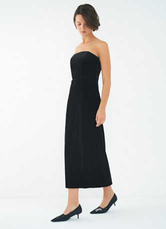 Бархатное платье-бюстье