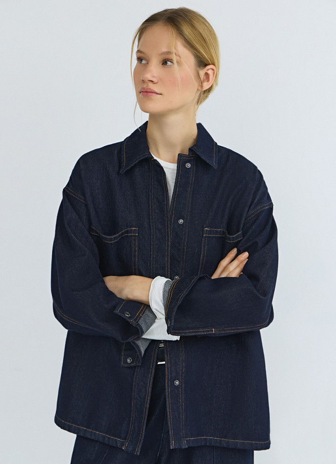 Джинсовая куртка-рубашка