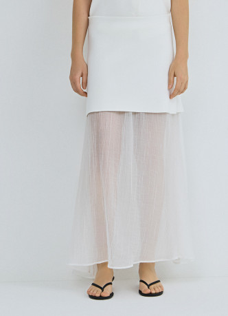 Двуслойная юбка с полупрозрачным подолом