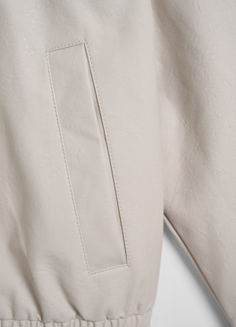 Бомбер из искусственной кожи для девочек