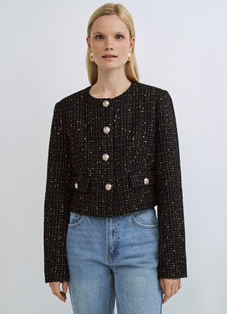 Твидовый укороченный жакет