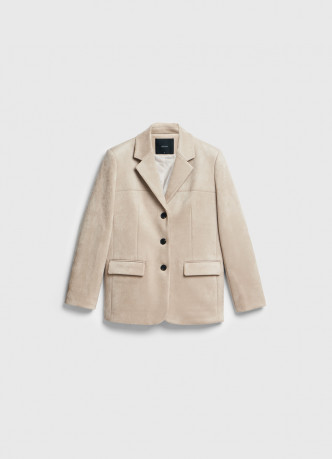 Однобортный жакет из искусственной замши