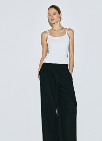 Широкие льняные брюки