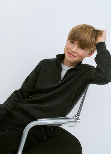 Свитер с воротником на молнии для мальчиков Серый 1599₽