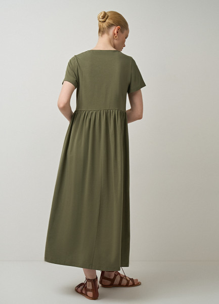 Трикотажное платье А-силуэта, Зеленый O`Stin LT6693O02-G7, размер 50 - фото 3