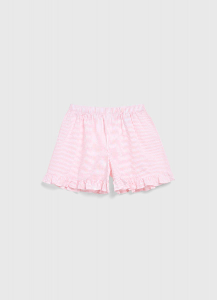 Шорты из ткани с жатым эффектом для девочек, Розовый