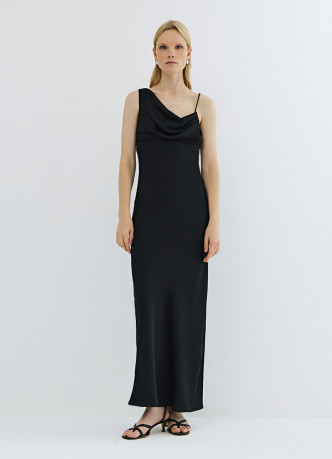 Платье миди с асимметричным вырезом