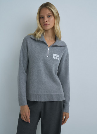 Джемпер с воротником на молнии