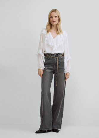 Блузка из шифона с рюшами