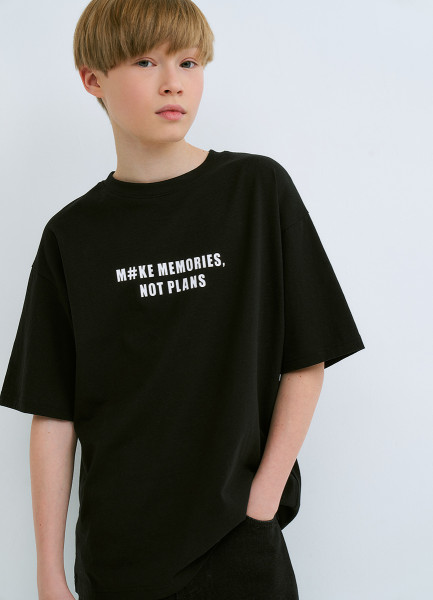 

Футболка с принтом для мальчиков, Черный