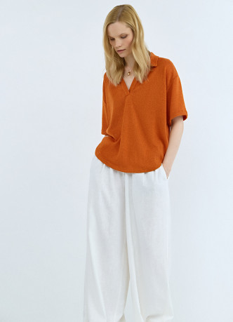 Широкие льняные брюки