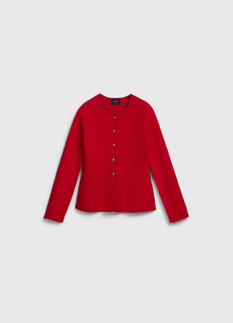 Кардиган с баской и золотыми пуговицами