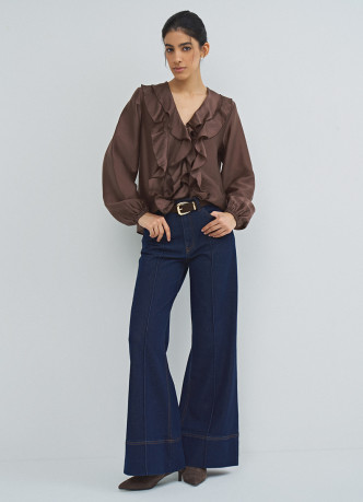 Блузка из лиоцелла с рюшами