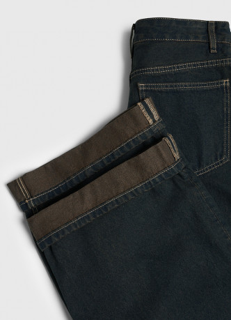 Широкие джинсы с подворотами