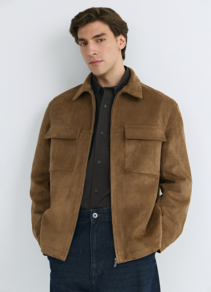 Куртка-рубашка из искусственной замши