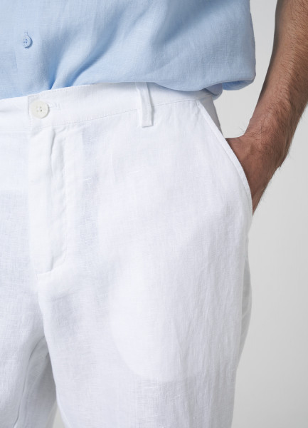 Льняные брюки, Белый O`Stin MP46ACO02-00, размер 50-52 - фото 5