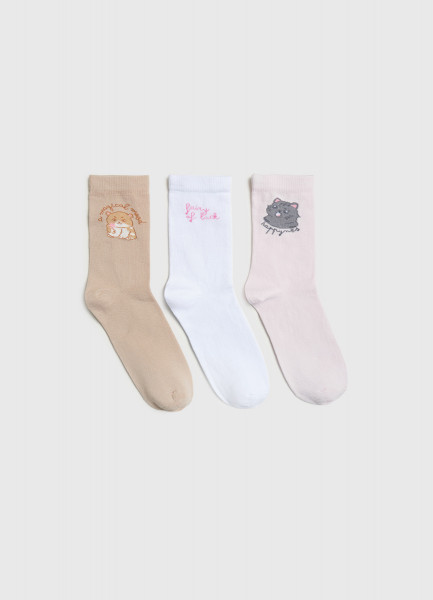 

Носки для девочек, 3 пары, Мультицвет