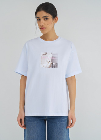 Футболка оверсайз с принтом