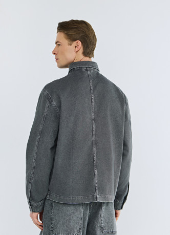 Куртка-рубашка из твила с карманами