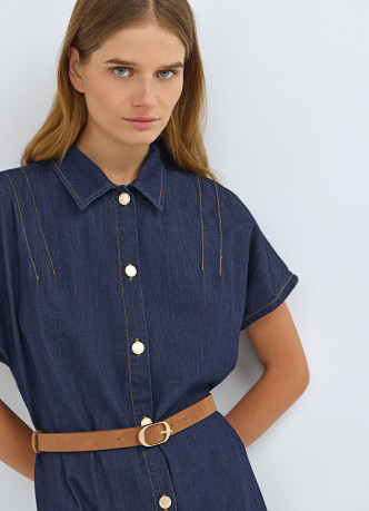 Платье-рубашка из денима