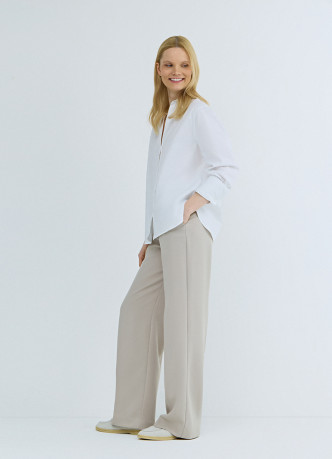 Прямые брюки с эластичным поясом