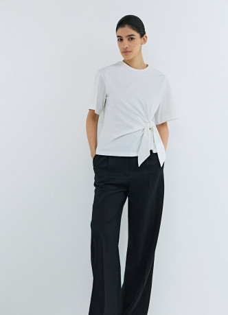 Прямые брюки со льном