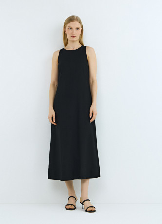 Платье А-силуэта из смесового льна