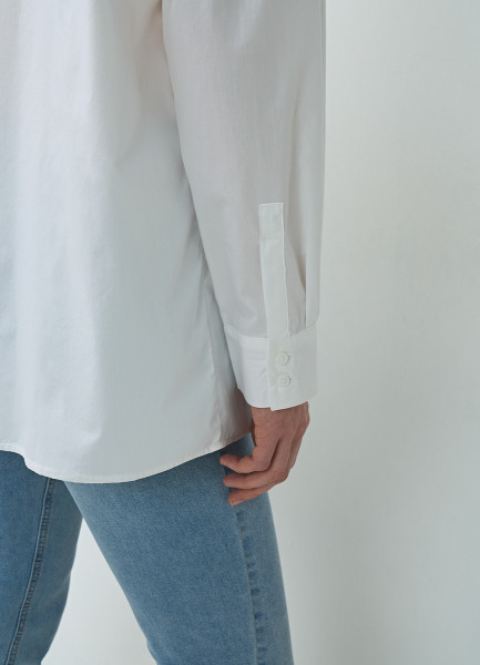 Рубашка с накладными карманами, Белый O`Stin LS4662O02-00 - фото 6