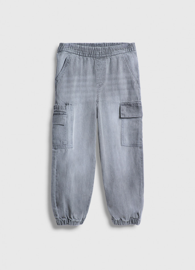 Джинсы с карго-карманами для мальчиков
