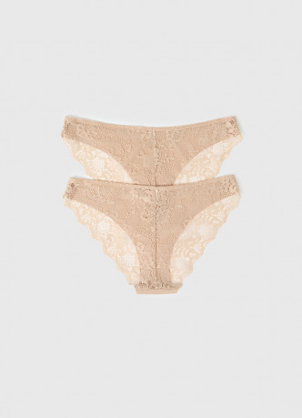 Классические брифы с кружевом сзади, 2 шт.