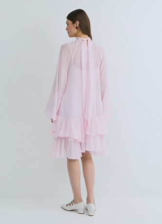 Платье мини с рюшами