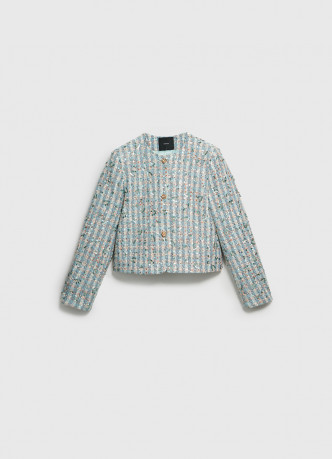 Укороченный твидовый жакет