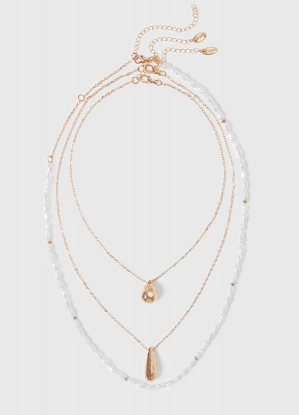 Многоярусное ожерелье с кулонами, Золотой