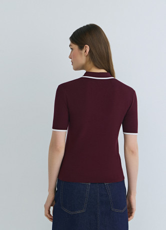 Джемпер с воротником поло на молнии