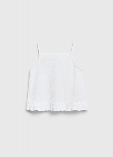 Топ с рюшами для девочек, Белый